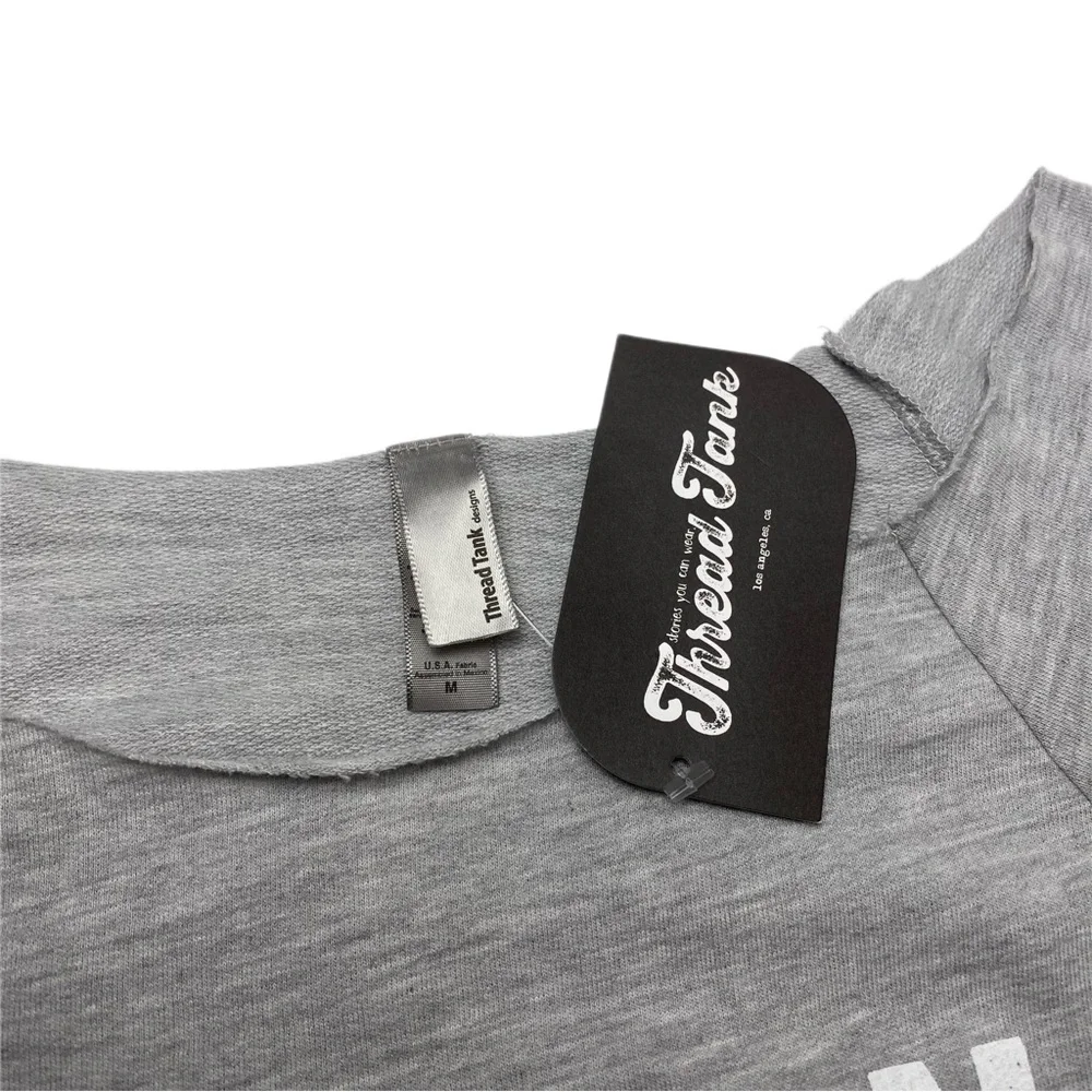 NWT Thread Tank Designs Gray Graphic Long Sleeve Sweatshirt Caffeine Queen print - Picture 5 of 8